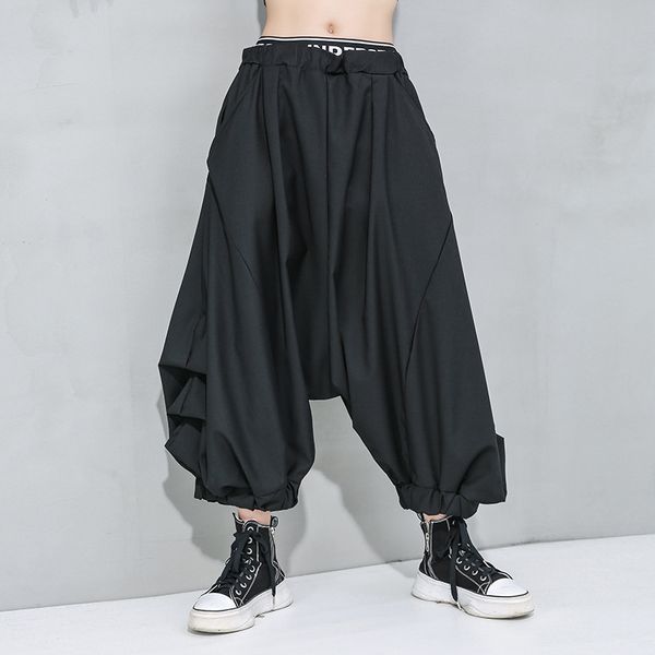 

capris vintage 2021 black leg drop casual women's high waistband pants loose q358, Black;white
