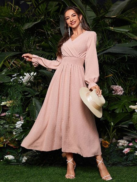 

swiss dot flounce sleeve shirred dress 954k#, Black;gray