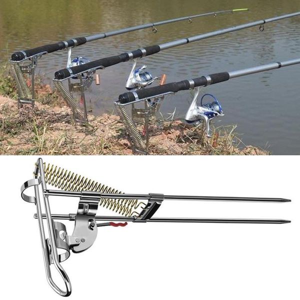 

pcs steel automatic sea rod holder double spring outdoor fishing lifter boat rods