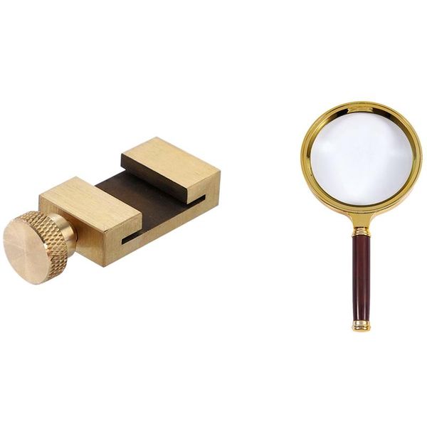 

pcs 90mm dia frame 10x magnifying glass magnifier & 1 set positioning block universal carpentry steel ruler gps car accessories