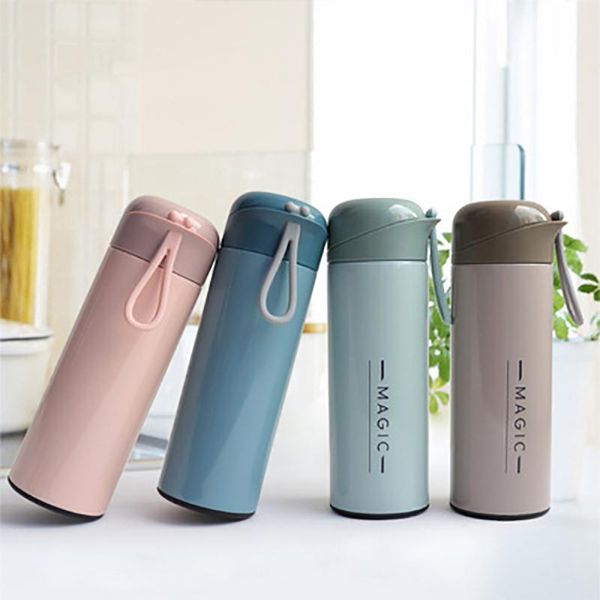 

water bottles 350ml fashion creative insulation cup stainless steel business straight gift portable handy pot
