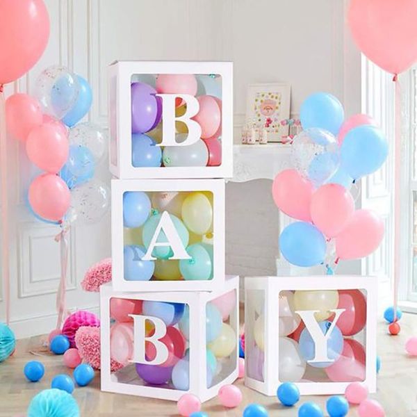 

joy-enlif transparent name box letter balloons baby shower decorations first 1st birthday party decor gift kids balon decoration