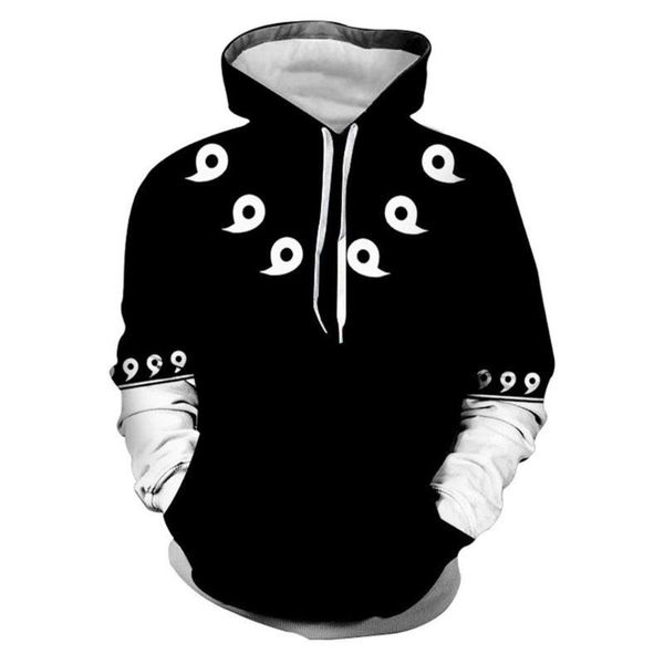 

men's hoodies & sweatshirts arrival harajuku anime 3d printing pullover sweatshirt hip hop long sleeve japanese streetwear, Black