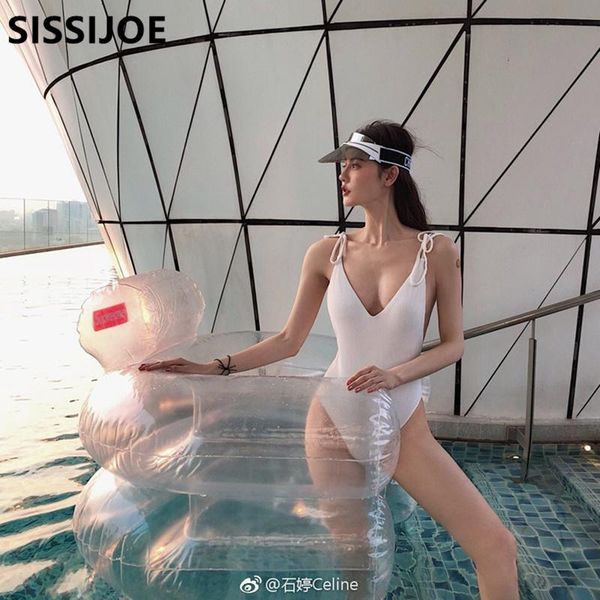 

one-piece suits one piece swimsuit women swimwear female solid white thong backless monokini bathing suit bather swim