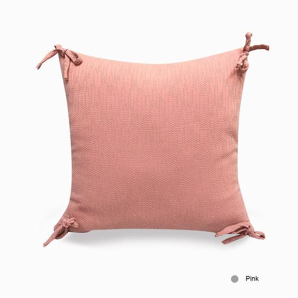 

cushion/decorative pillow bowknot jacquard pillowcases cloth cushion cover square pillows balls bed car home with decorative throw for sofa