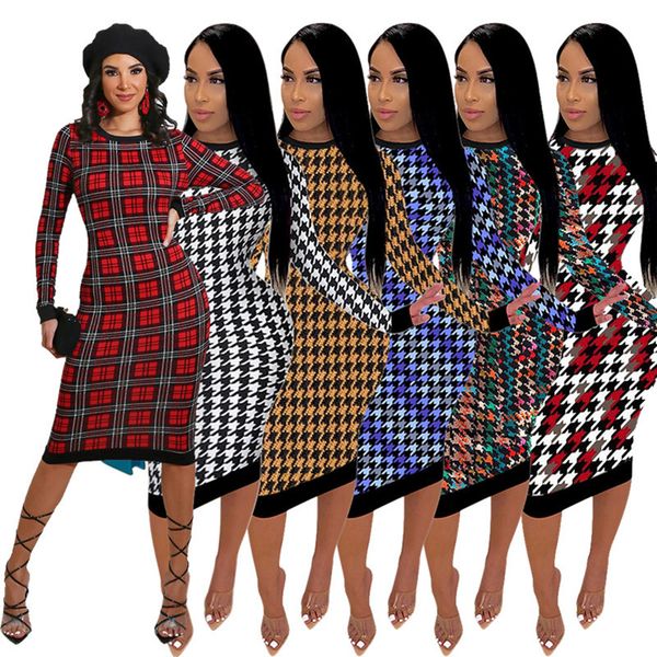 

bulk wholesale plus size 3xl 4xl dresses summer women bird lattice midi skirts backless print long sleeve one-piece dress 6915, Black;gray