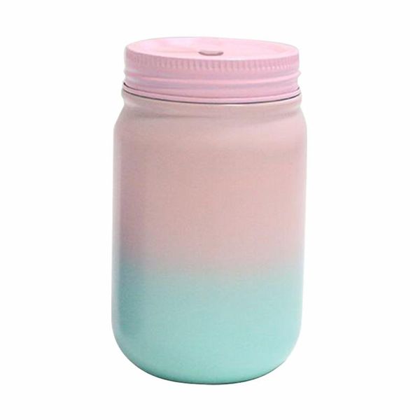 

water bottles 450ml coffee cup cold travel mug modern vacuum insulated gradient stainless steel school office home reusable with straw lid