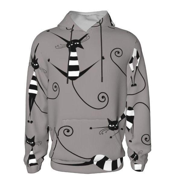 

men's hoodies & sweatshirts teenager's 2021 spring autumn casual teen cool cats crazy sweatshirt, Black