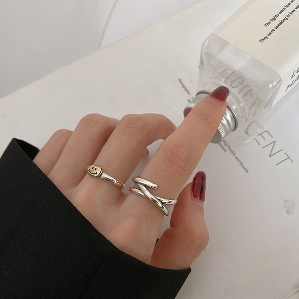 

v41V thai smile band rings face women's 925 sterling personality and ringtremella temperament thai silver smile face women's 925 sterling s