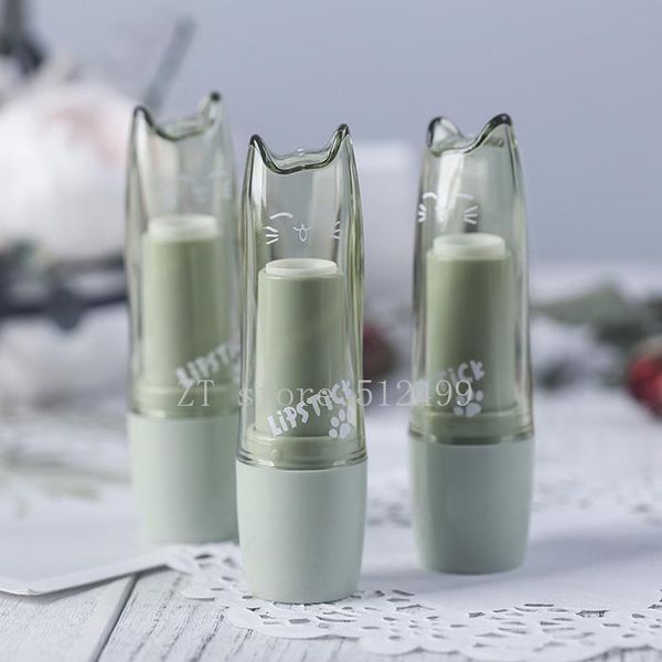 

10/30/50pcs green cat transparent 12.1mm empty lipstick tube lip container shell packaging cosmetics refillable storage bottles & jars