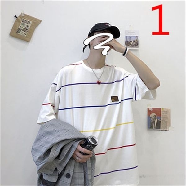 

short-sleeved men's tide summer thin section printed t-shirt round neck half sleeve 210409, White;black