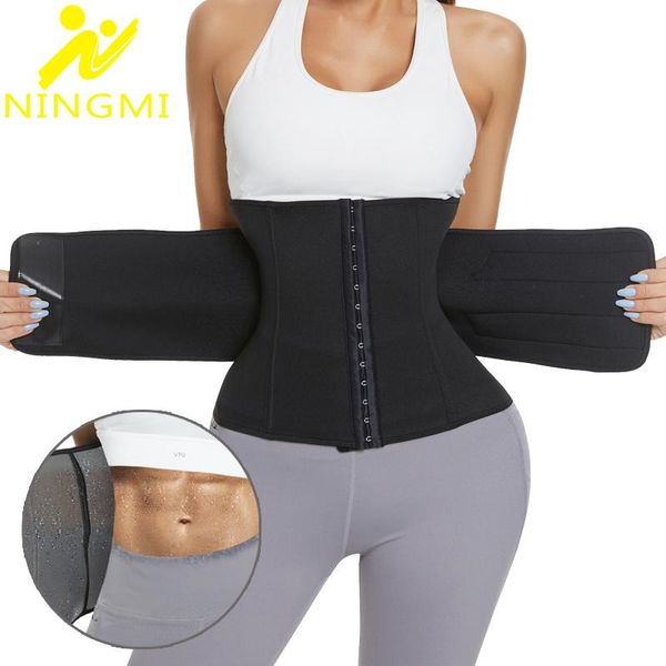 

women's shapers ningmi waist trainer belt body shaper corset women slimming belly modeling strap shapewears fajas colombianas, Black;white