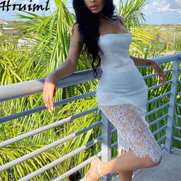 

dresses for women solid color lace patchwork fashion backless summer ladies party club halter women's clothing 210513, Black;gray