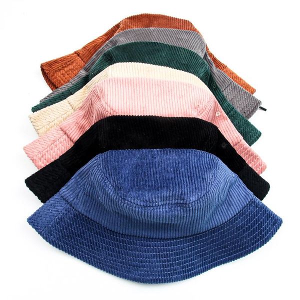 

wide brim hats winter hat women corduroy bucket, Blue;gray