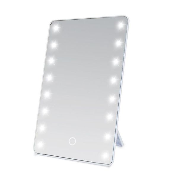 

compact mirrors 16 leds light makeup mirror touch screen led luxury cosmetics portable 180 degree adjustable table