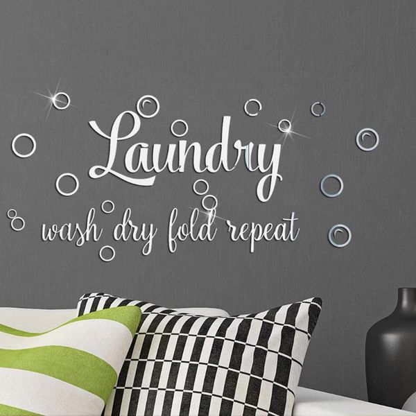 

wall stickers 90*40cm sticker acrylic art bathroom diy decal home laundry mural