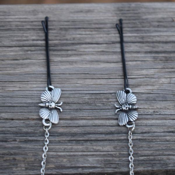 

hair clips & barrettes 12pcs dead head skull moth pin clip accessories for women longhair decorate, Golden;silver