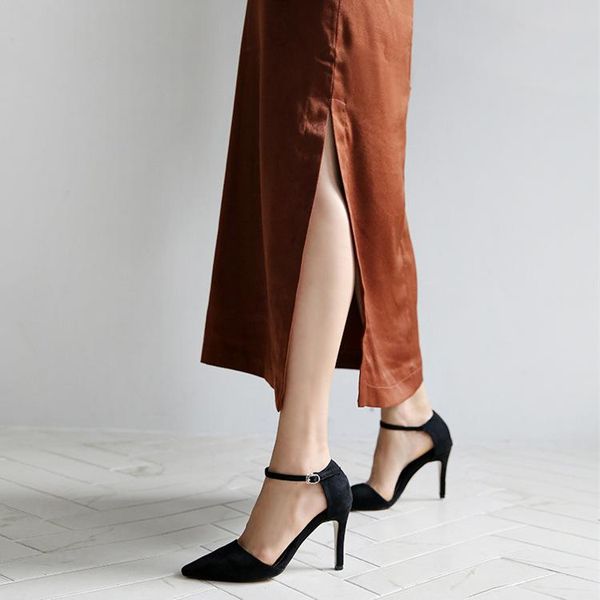

summer women's shoes increase women high heel solid color pointed toe thin with black pumps dress