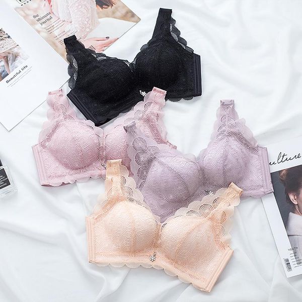 

bras sets super push up bra set for woman lace wire bralette small cup brief underwear breast women, Red;black