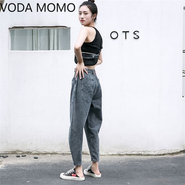 

winter thick fleece warm loose mom harem jeans women high waist casual streetwear female blue denim pants plus size 5xl