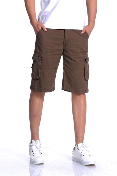 

men's shorts baldauren summer style men's multi-pocket casual pants straight cotton five-point, White;black