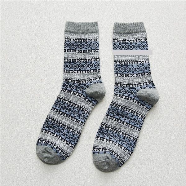

jga autumn and winter thickened warm warm national woolen hosiery men's wool middle tube men's socksdouble way ethnic socks, Black;white