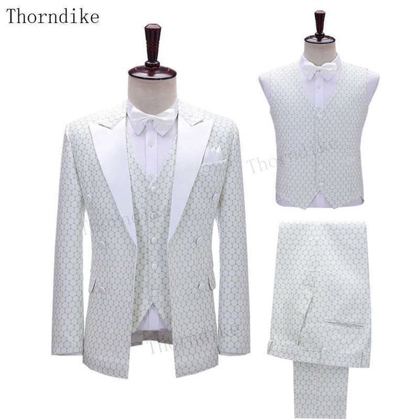 Thorndike 2021 Nuovi Uomini Ultimo Design Costume Blazer Gilet Pantaloni Abiti su misura Tuxedo Per La Festa Nuziale Gentiluomo T1101 X0909