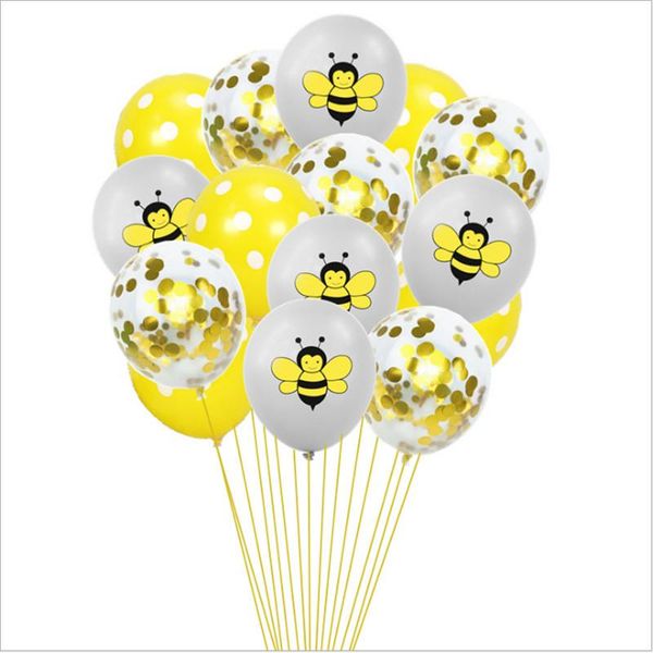 

party decoration 12 inch birthday baby shower cartoon bee sequin balloon set