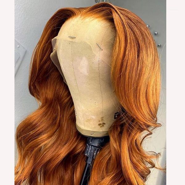 

13x4/6 lace part wig orange water wave for black women with baby hair 26 inch malaysia human hair1, Black;brown