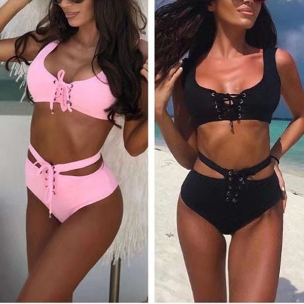 

vest ruffle bikini solid color swimsuit split sexy, White;black