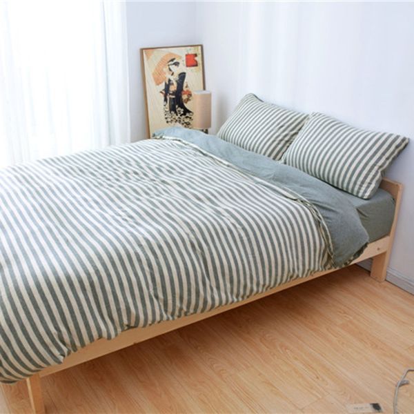 

knitted good tianzhu fitted sheet simple knitted cotton bedding 4-piece set