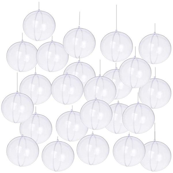 

transparent decoration balls, 24 christmas tree balls (6cm) party