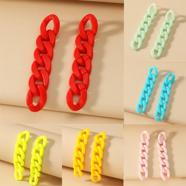 

dangle & chandelier fashion colorful lovely acrylic chains drop earring for women and girls trendy bohemian cnady jewelry accessories gift, Silver