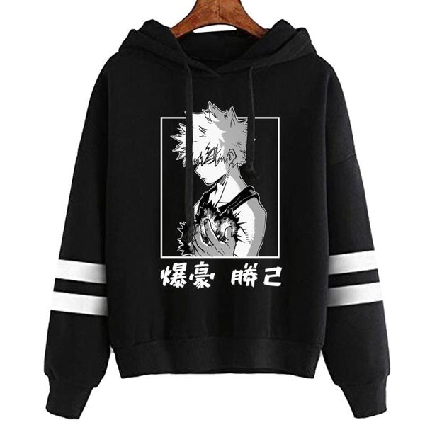 

men's hoodies & sweatshirts hip hop fashion my hero academia hoodie men women natural brevity sweatshirt harajuku streetwear tracksuit, Black