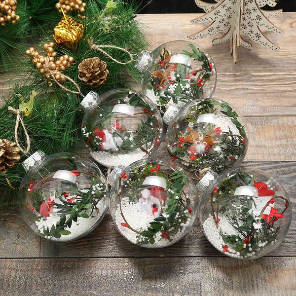 

transparent santa ball pendant creative diy party supplies christmas tree pendant