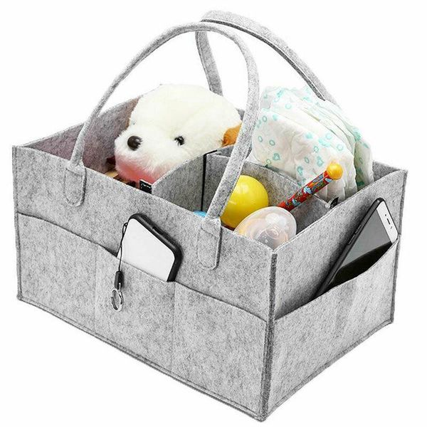 

storage bags baby diaper organizer pet felt changing nappy kids carrier bag folded large pocket for book toy towel