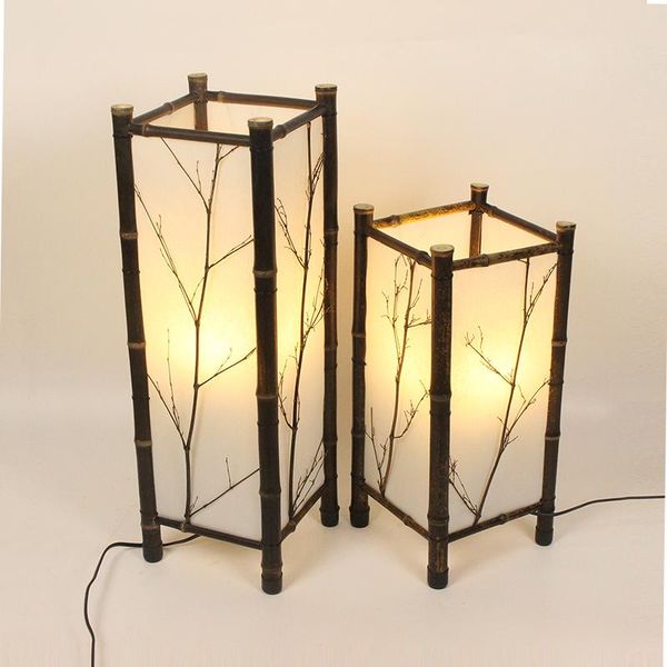 

lantern e27 japanese bamboo floor led lamp el asian style vintage light indoor lighting home decorative design lamps