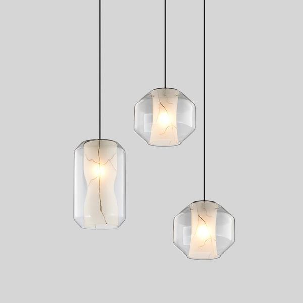 

pendant lamps modern nordic led glass ball lamp industrial lighting light bedroom hanging dining room