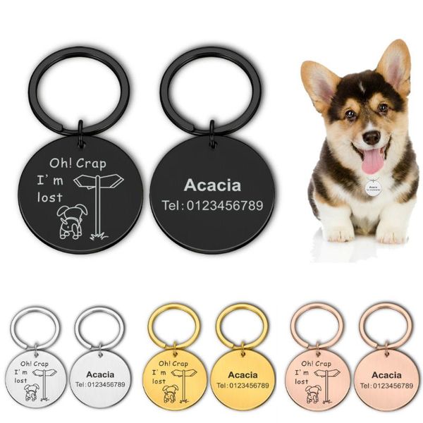 

customized dog cat id tags custom name for puppies anti-lost pet nameplate dogs pitbull cats engraving fee included tag,id card