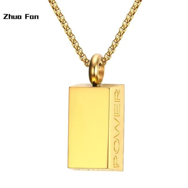 

pendant necklaces 2021 original design concept jewelry stainless steel power strength english necklace personality male, Silver