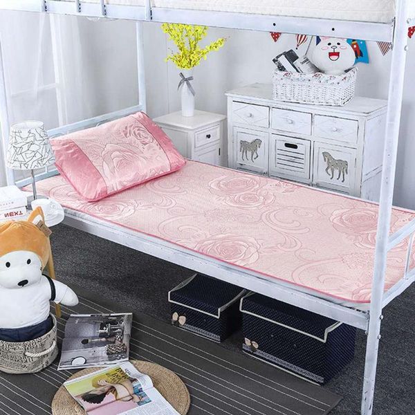 

sheets & sets ice silk mat summer home bedroom student single dormitory bedding 1mattress+1case collapsible king/queen size 2021 j8688 sheet