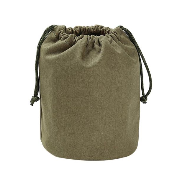 

storage bags 1pc drawstring canvas bag compartment retro camping holder