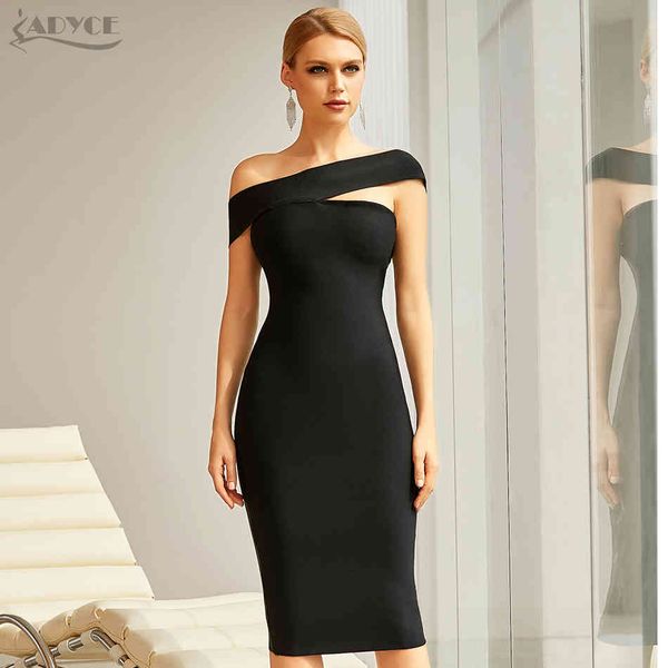 

summer women black off shoulder bandage dress short sleeve knee length celebrity evening runway party 210423, Black;gray