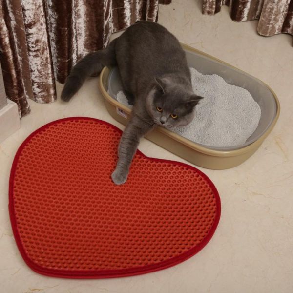 

cat beds & furniture waterproof mat eva double side kitten love heart pattern litter trapper easy cleaning pet accessories