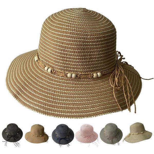 

women seaside beach hiking adults summer uv visor floppy casual straw hat fashion fishing sun protection portable wide brimmed, Blue;gray
