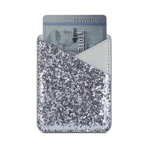 

card holders leather sequined holder bag mini mobile phone case credit id fashion for women change ladies purse wallet bags, Brown;gray