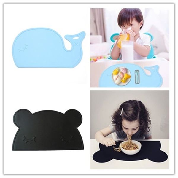 Desenhos animados impermeável silicone placemat bebê mesa de jantar almofadas de qualidade sílica gel crianças tapete de mesa tamanho grande BPA grátis 211026