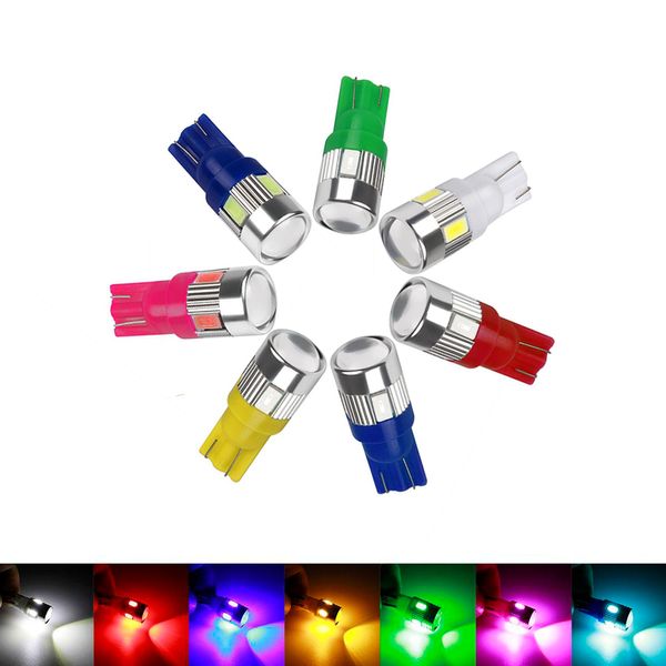 50 adet T10 W5W 5630 6SMD 12 V LED Ampuller Için Araba Plaka Işık İç Işıklar Okuma Işık Bagaj Işık Ampul