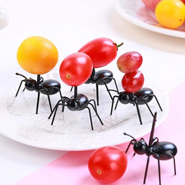 

forks 12pcs/set fruit fork reusable kawaii ant tableware multiple use snack cake dessert for party kitchen accessories