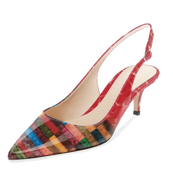 

sandals mguidern women slingback closed and pointed toe ankle strap graffiti thin heels 6.5cm stiletto wedding dress party shoes, Black